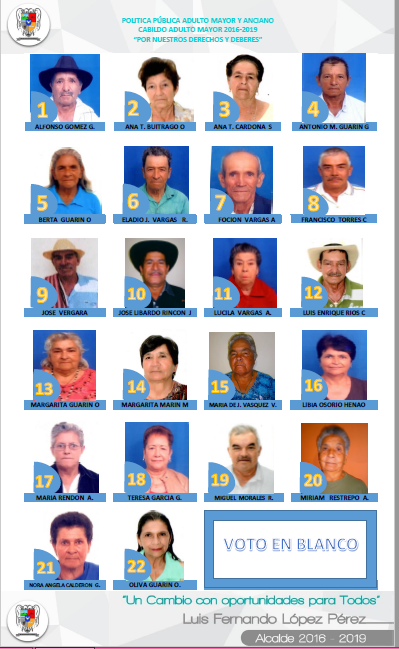 ELECCIN DEL CABILDO DE ADULTO MAYOR 2016-2019